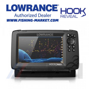 LOWRANCE Сонар и GPS картограф Hook Reveal 7 с HDI сонда 83/200 kHz и 455/800 kHz - BG Menu и карта